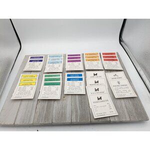 Vintage 1973 Monopoly Replacement Property Cards Complete